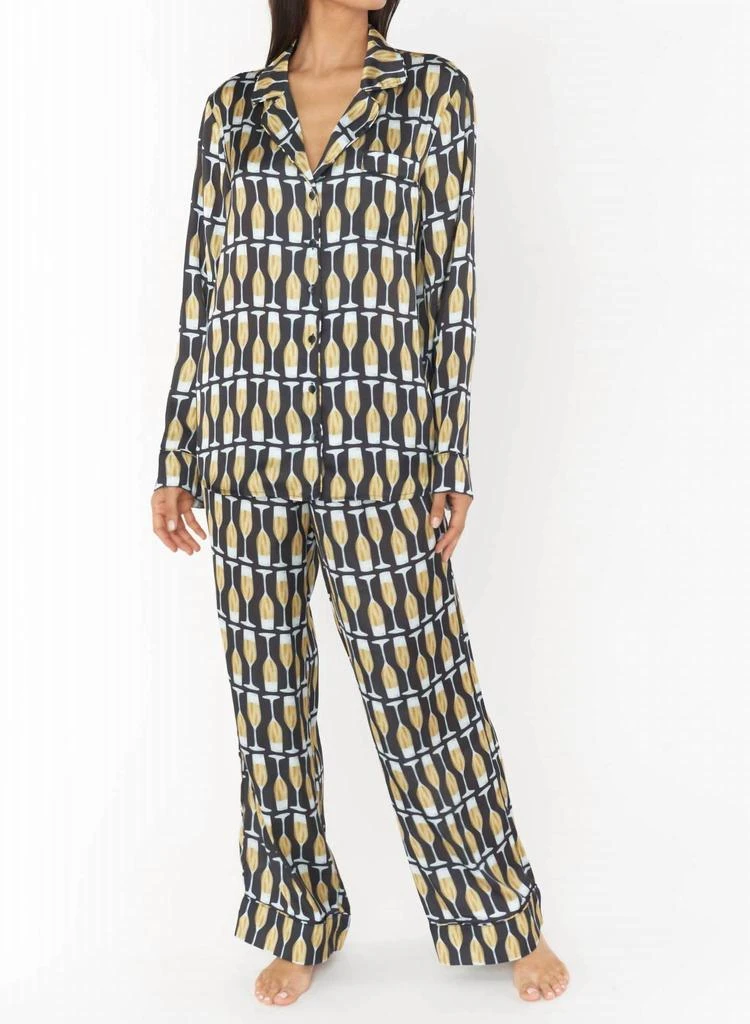 Show Me Your Mumu Classic Pajama Set In Champagne 1