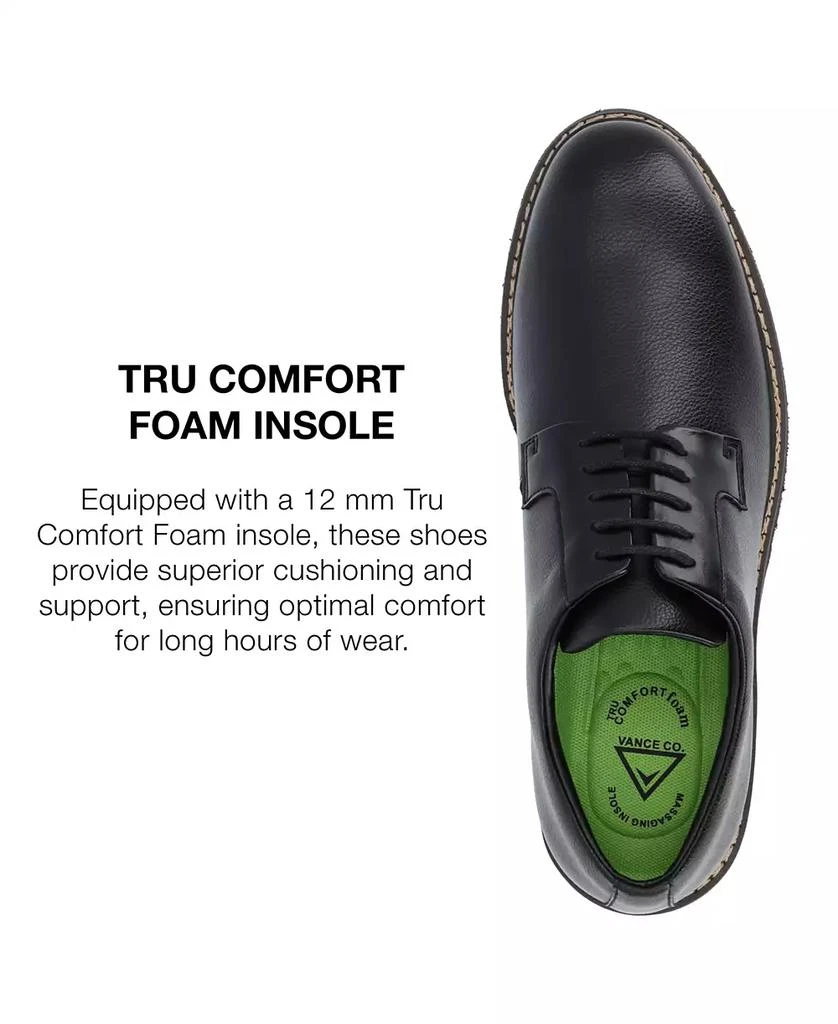 Vance Co. Men's Martin True Comfort Foam Plain Toe Lace-Up Derby Shoes 6