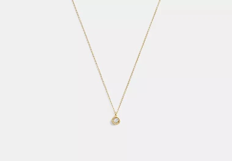 Coach Halo Round Pendant Necklace