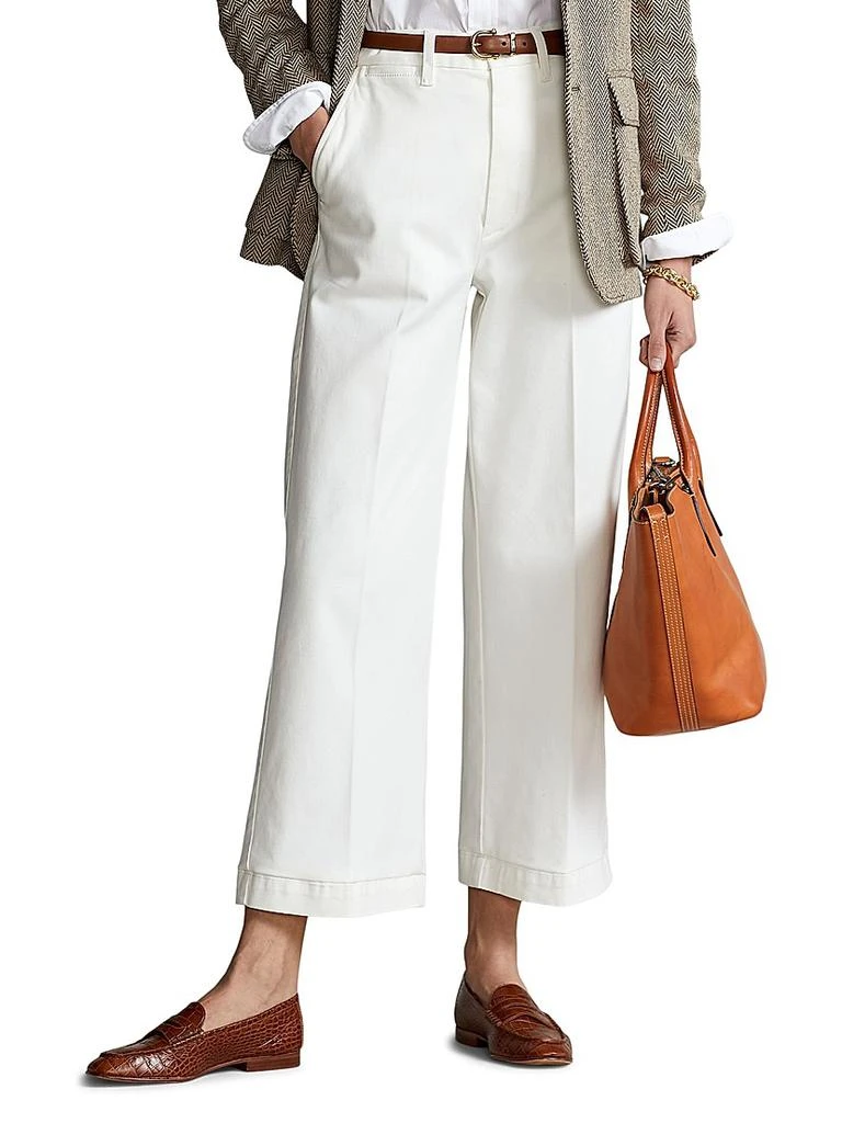 Ralph Lauren Cropped Stretch-Cotton Wide-Leg Pant 4