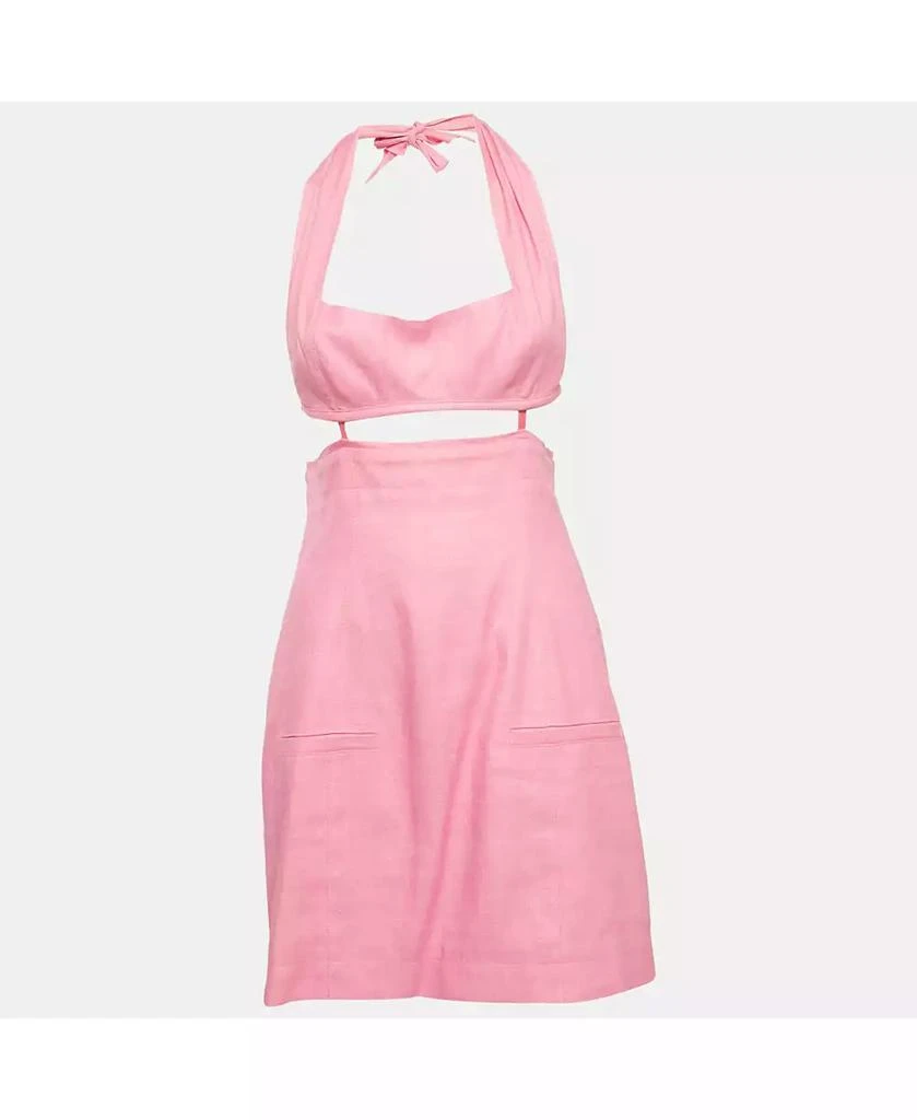Pre-Owned Jacquemus Women
s Pink Linen Blend Cut-Out La Robe Limao Mini Dress