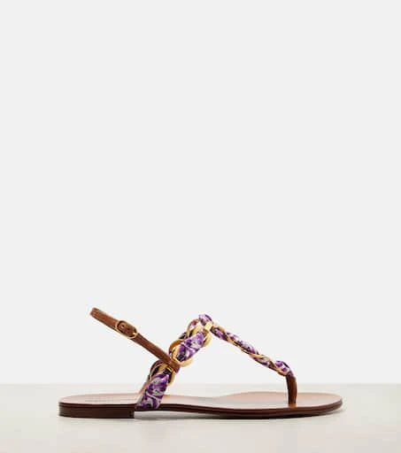 Dolce
Gabbana Majolica leather-trimmed satin thong sandals 4