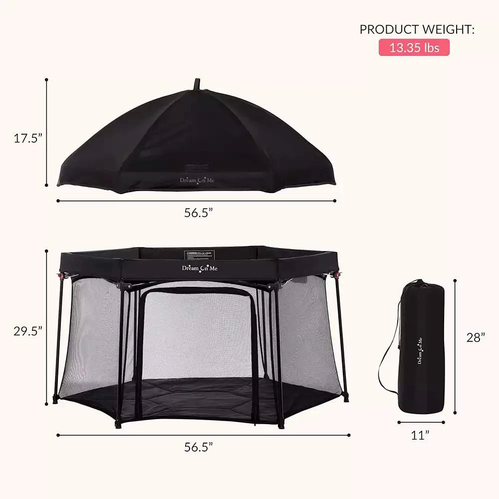 Dream On Me Onyx Playpen Set with Canopy 7