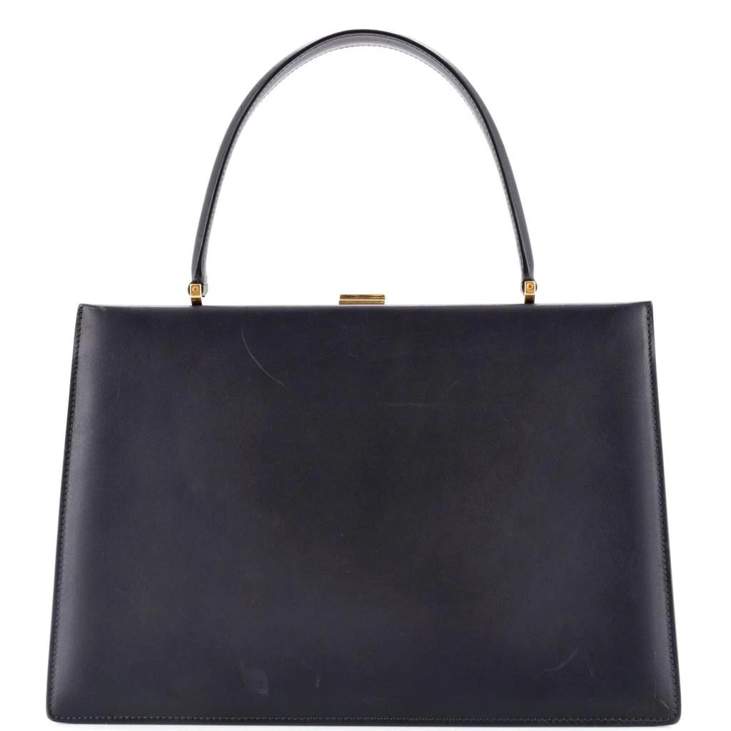 Celine Clasp Top Handle Bag Leather Medium 3