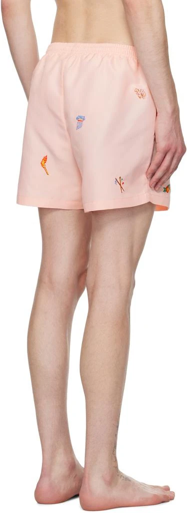 Casablanca Pink Embroidered Motif Swim Shorts 3