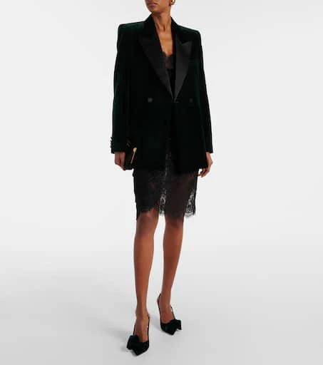 Gianvito Rossi 85 bow-detail velvet slingback pumps 3