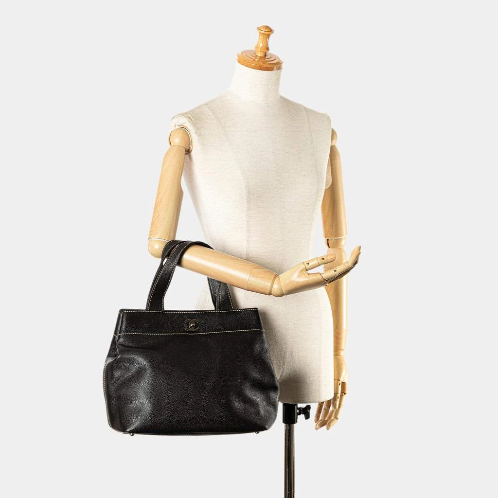 Chanel Chanel Black CC Caviar Tote 9