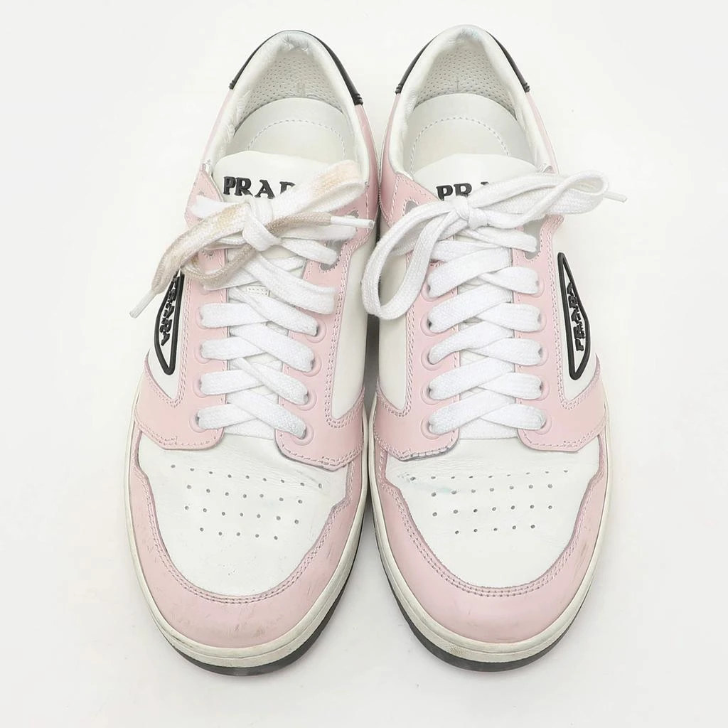 Prada Prada White/Pink Leather Low Top Sneakers Size 38 3
