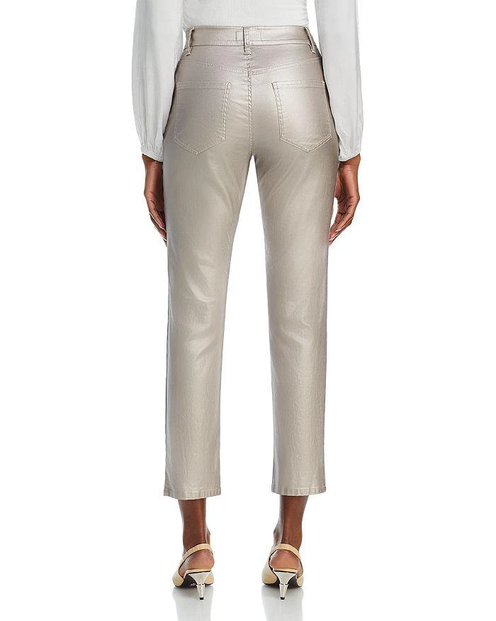 Bella Dahl Lennon High Rise Straight Jeans in Silver Metallic 3
