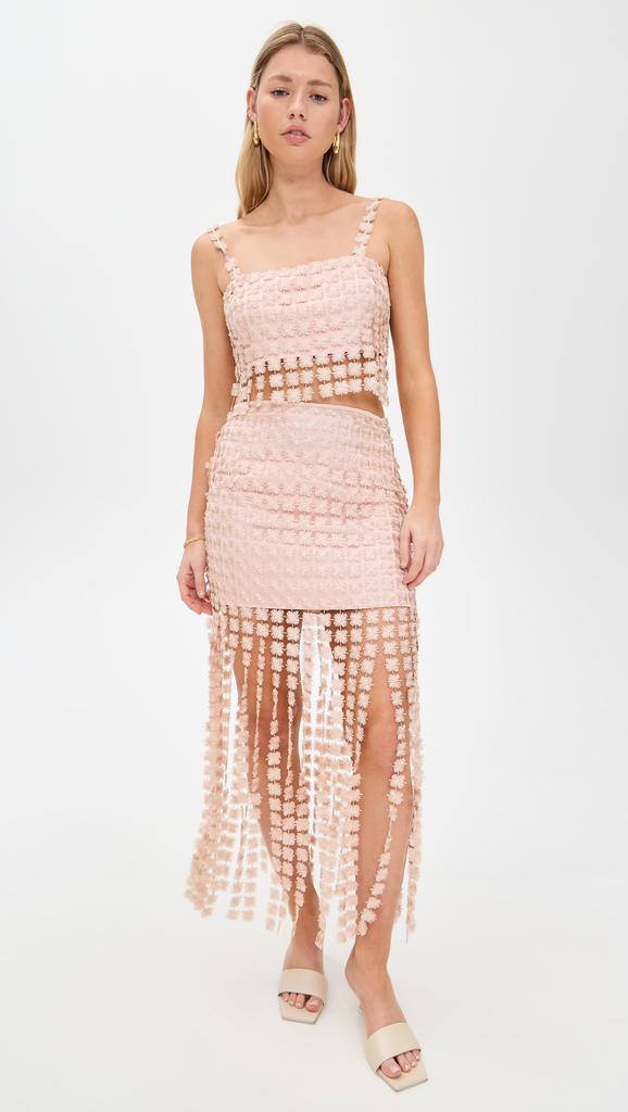 SAYLOR Elie Fringe Skirt Set