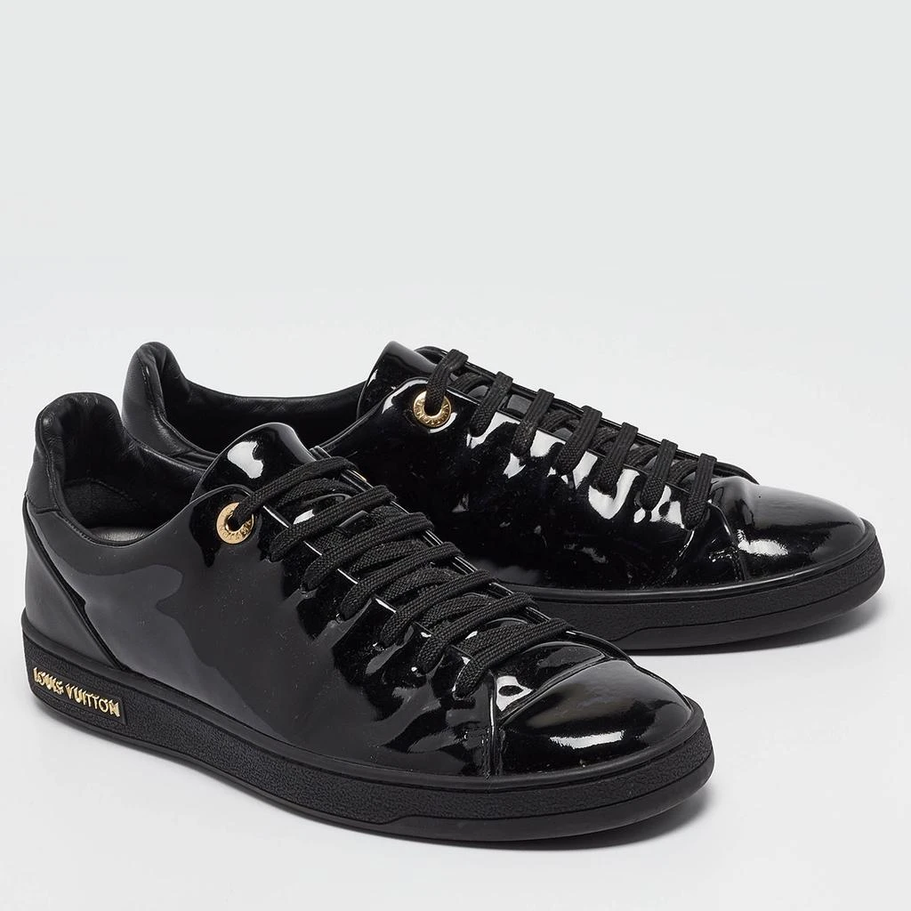 Louis Vuitton Louis Vuitton Black Patent Leather Frontrow Sneakers Size 37.5 4