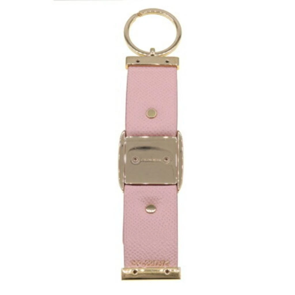 Salvatore Ferragamo gold pink Leather Metal Keyring (Pre-Owned) 2