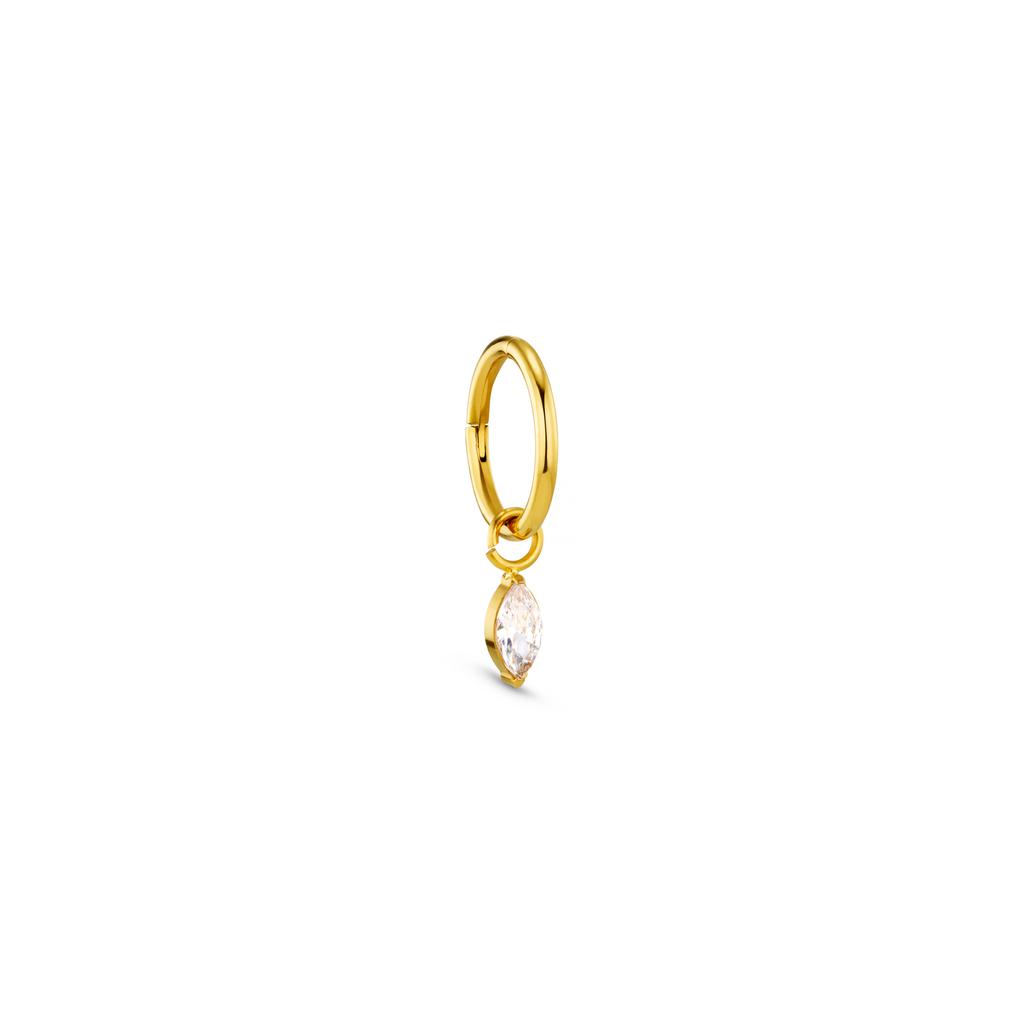 Orelia London Crystal Navette Drop Clicker Hoop 8mm