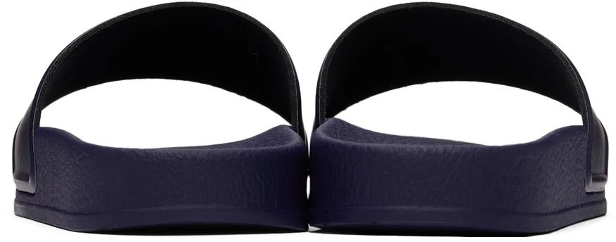 Palm Angels Kids Navy Colors Logo Pool Slides 2