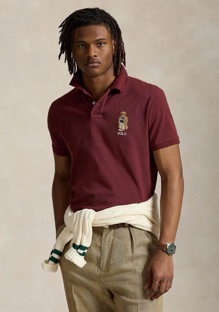 Ralph Lauren Custom Slim Polo Bear Mesh Polo Shirt
