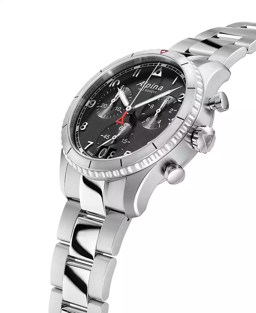 Alpina Men's Swiss Chronograph Startimer Pilot Stainless Steel Bracelet Watch 44mm