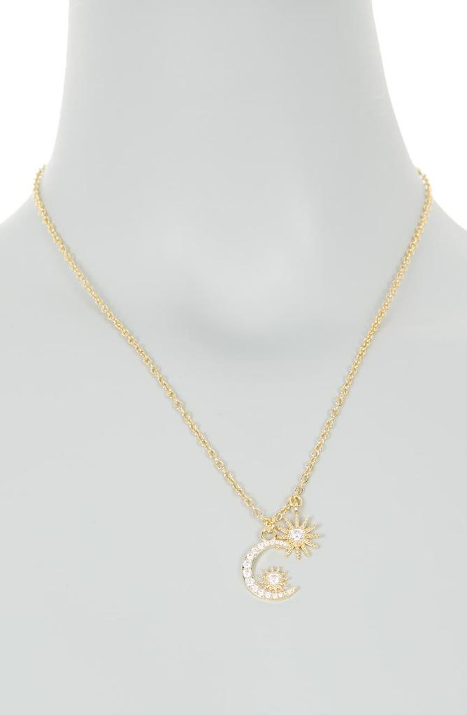 Rivka Friedman Moon & Star Cubic Zirconia Charm Necklace