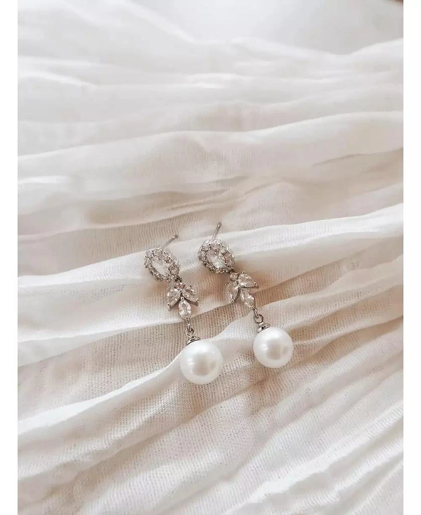 Untamed Petals Palace Pearl and Crystal Drop Earrings 3