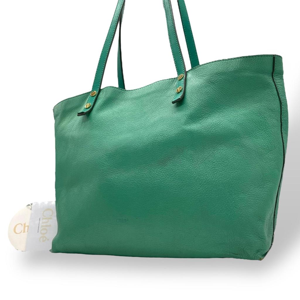 Chloé Eloise Tote Bag Green Leather y2k Chloé Eloise Tote Bag Green Leather y2k Chloe Vintage