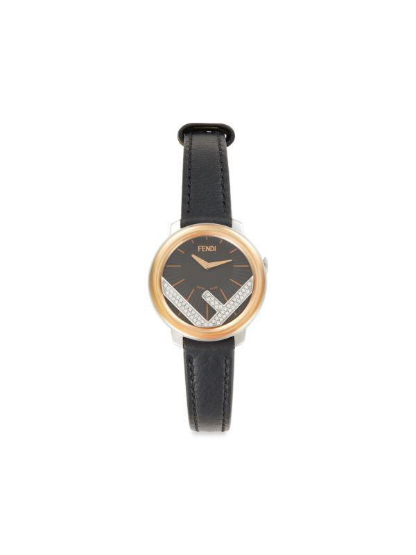 Fendi 28MM Run Away Stainless Steel, Ion-Plated Rose Gold