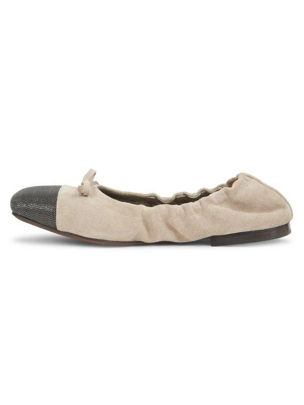 Brunello Cucinelli Bow Suede Ballet Flats 4