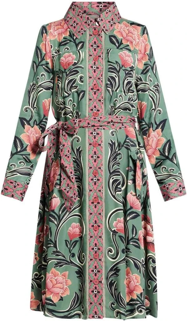 Farm Rio Farm Rio Women's Midi Dress, Arabesque Floral Green 1
