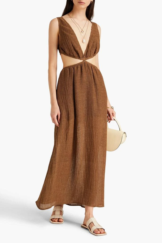 Le Kasha Dessouk cutout linen-gauze maxi dress 2