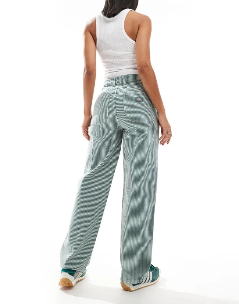 DICKIES Dickies hickory striped trousers in dark green 2