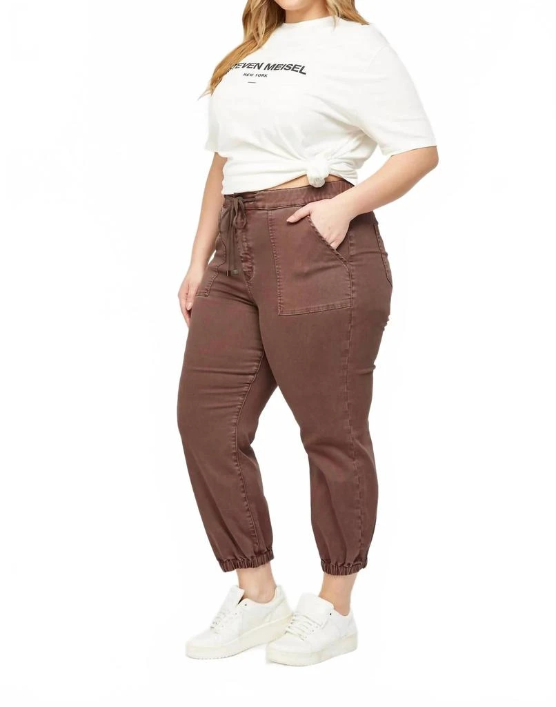 mica denim High Rise Crop Jogger In Cocoa 3