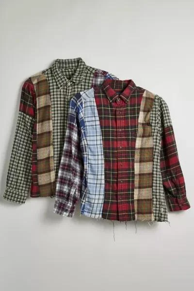 Urban Renewal Urban Renewal Remade Spliced Flannel Long Sleeve Button-Down Shirt 2