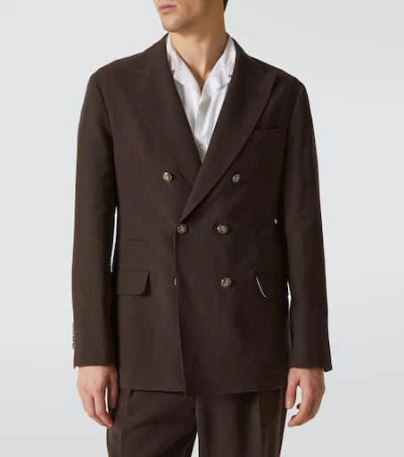 Brunello Cucinelli Double-breasted linen suit 4