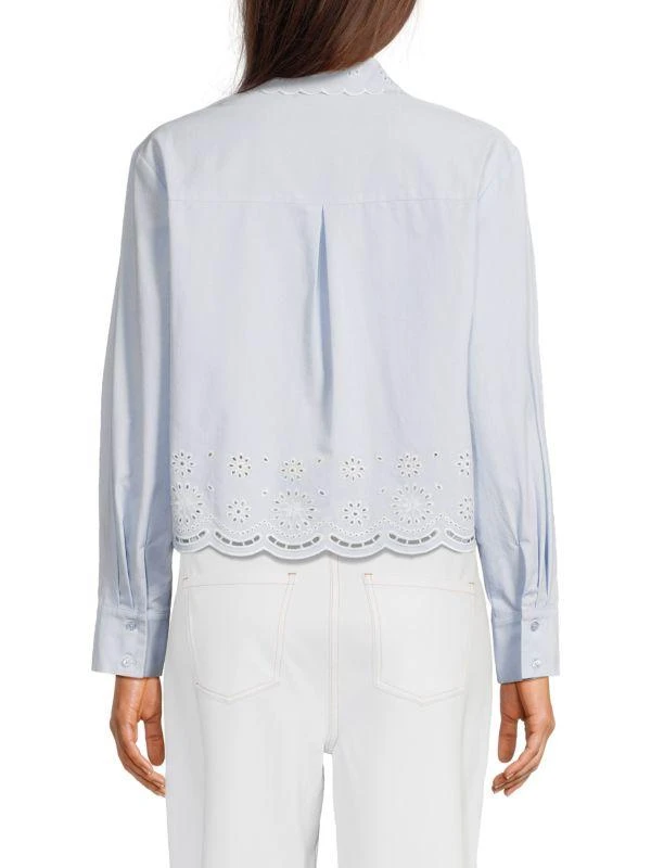 Saks Fifth Avenue Eyelet Emboirdery Scalloped Shirt 3