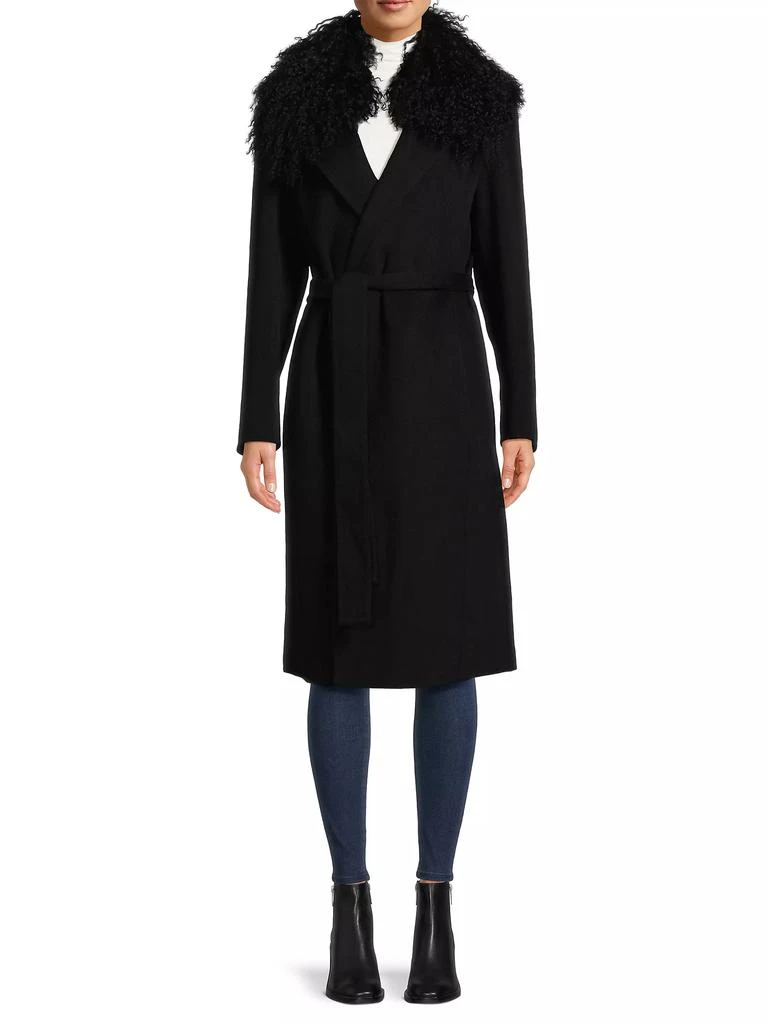 Kobi Halperin Shirley Shearling Collar Wool Coat 3