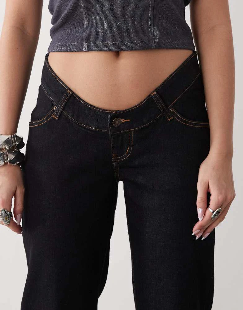 Lioness Lioness Cocoon curved waist stretch sculpt straight leg jeans in dark blue denim 5