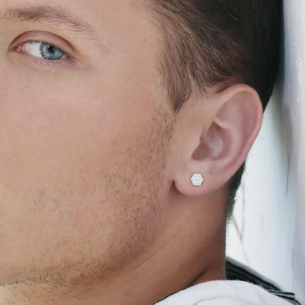 LuvMyJewelry Meadow 2.55 Ct TW Lab Grown Diamond Cluster Studs 14K Gold Earrings 4