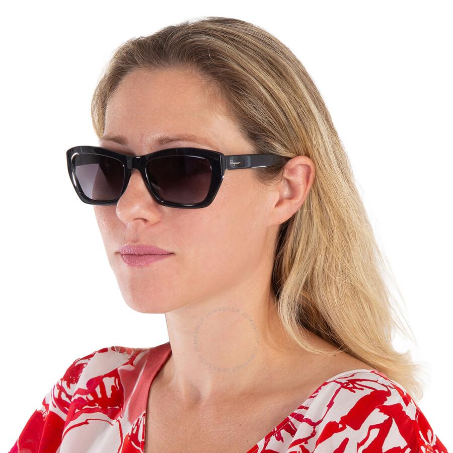 Salvatore Ferragamo Salvatore Ferragamo Grey Rectangular Ladies Sunglasses SF958S 001 55