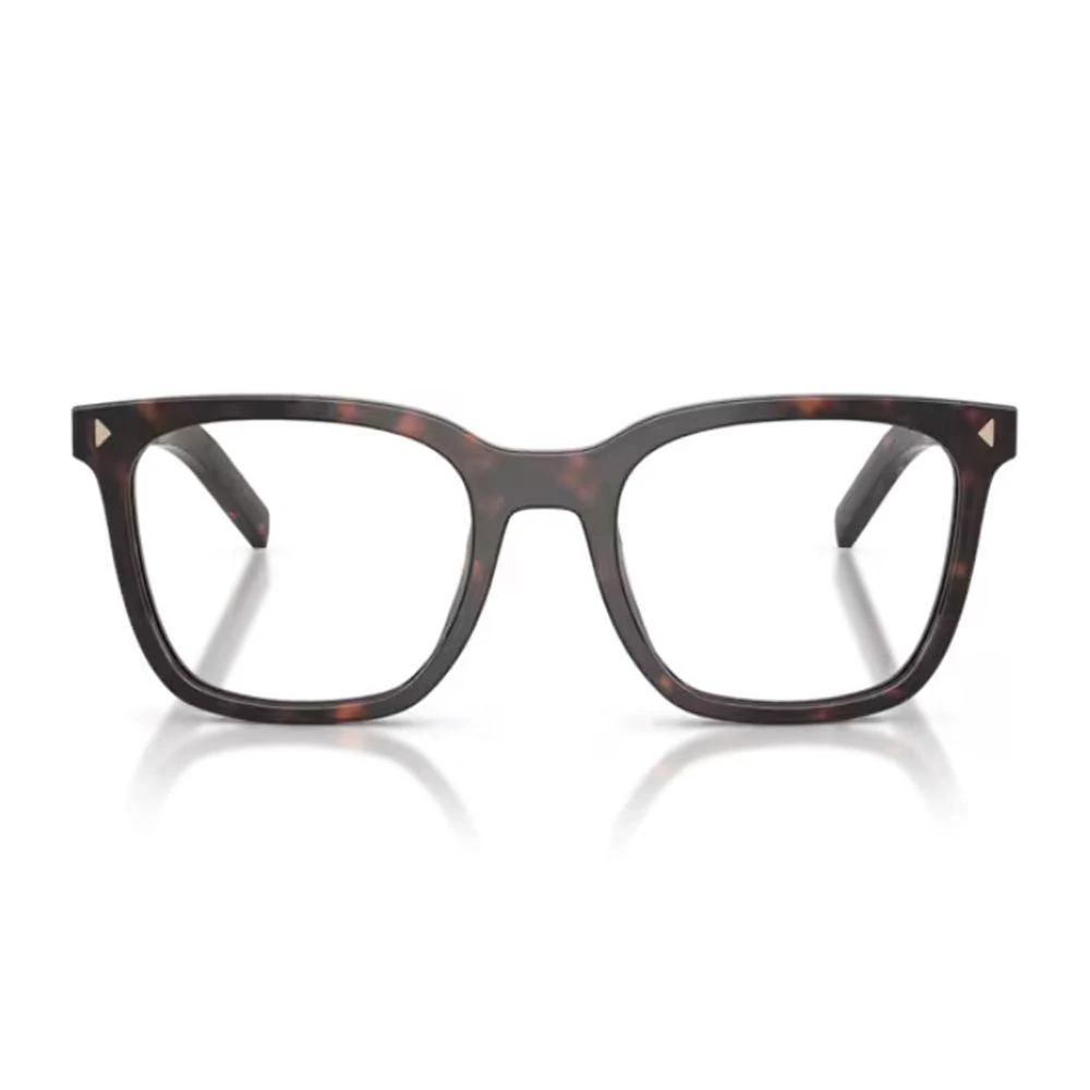 Prada Pr B11V Tortoise Finish Squared Acetate Optical Glasses