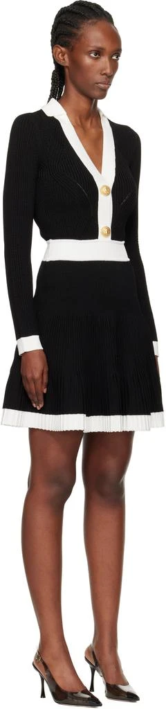 Balmain Black 
White Pointelle Minidress 2