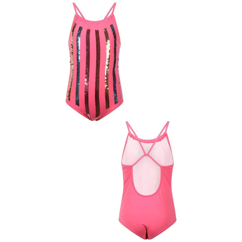 Hatley Sequin stripes swimsuit in pink 1