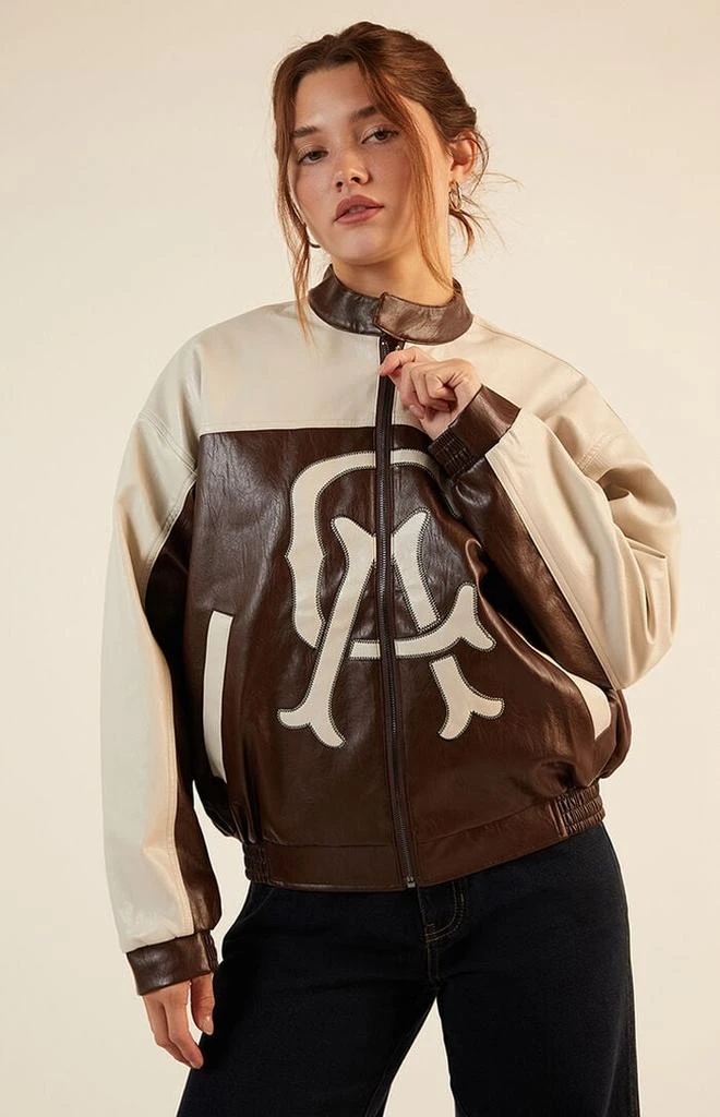 PacSun Faux Leather Oversized Moto Jacket 1