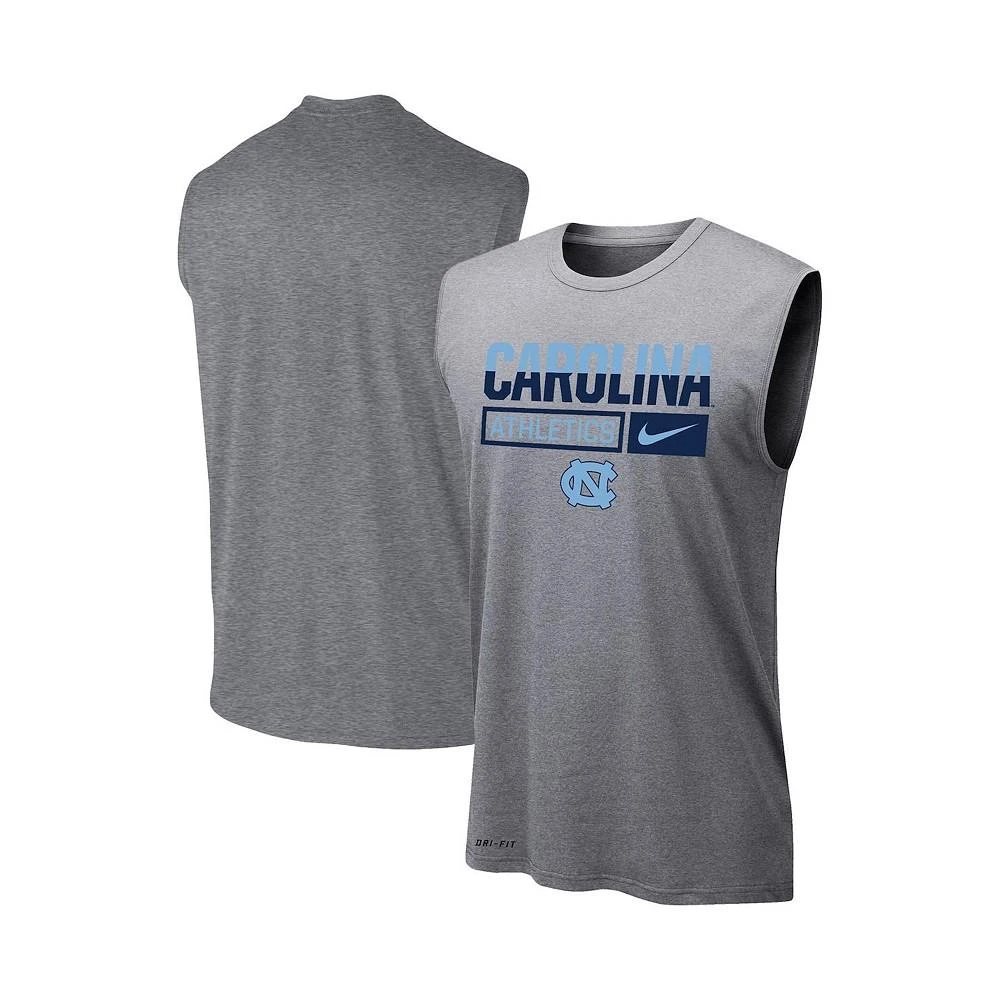 NIKE Men's Heathered Gray North Carolina Tar Heels Wordmark Drop Legend Performance Tank Top 4