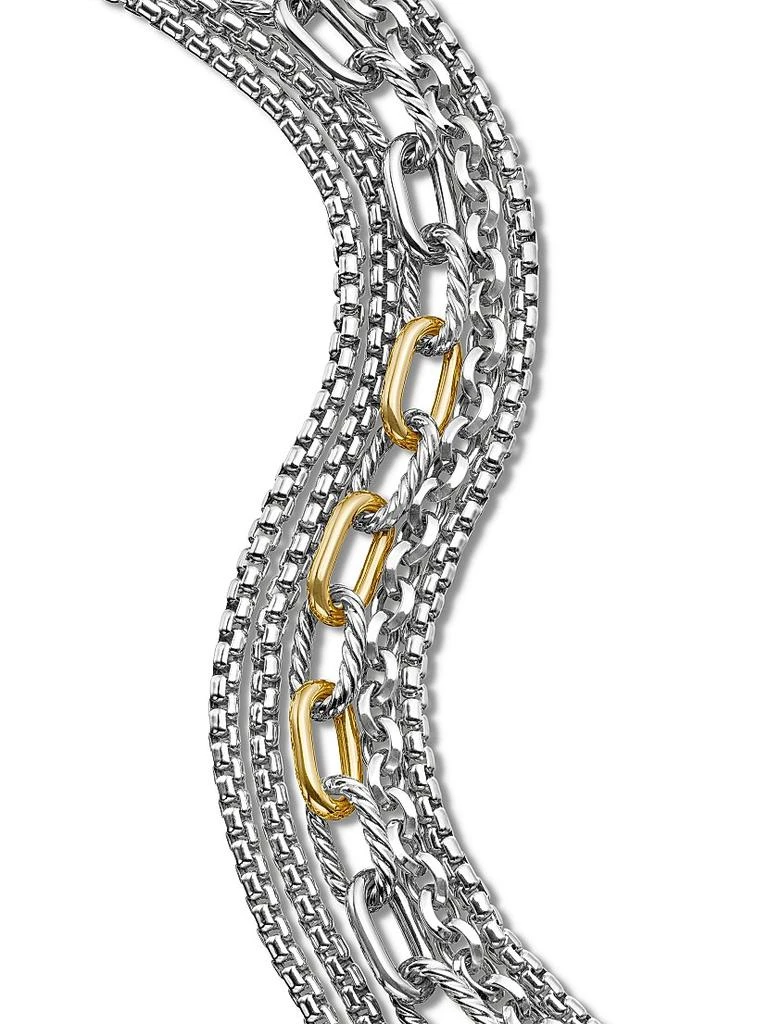 David Yurman Multi-Row Chain Bracelet with 18K Yellow Gold 5
