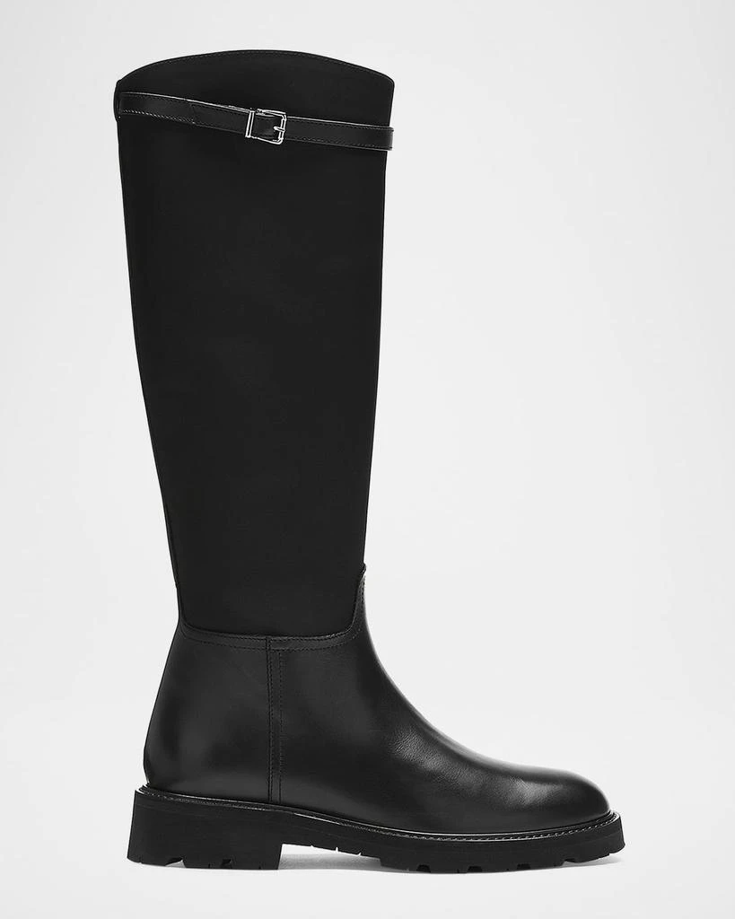 La Canadienne Quintin Nylon Leather Buckle Riding Boots 1
