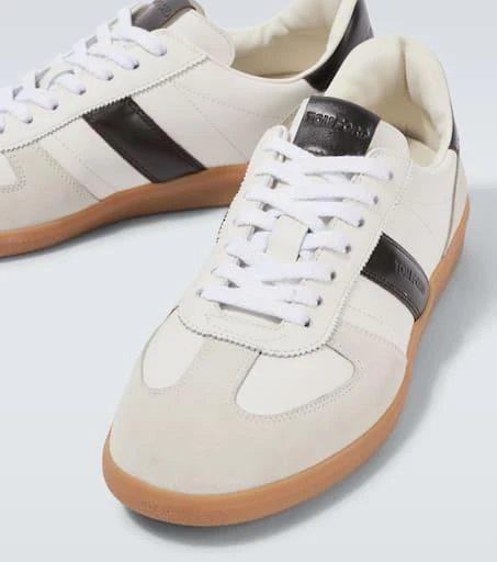 Tom Ford Archer suede-trimmed leather sneakers 3