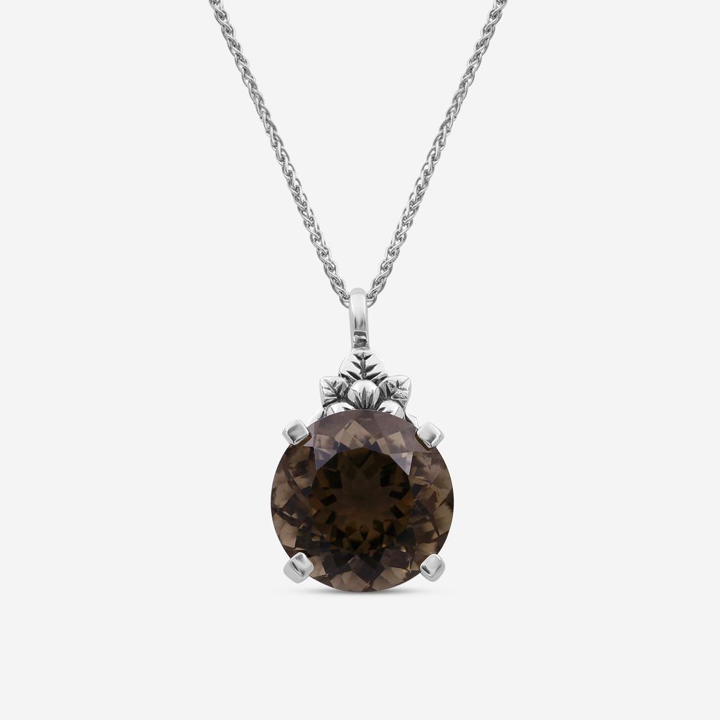 Stephen Dweck Stephen Dweck Streling Silver, Smokey Quartz Top Faceted Cone Pendant SDP-14083