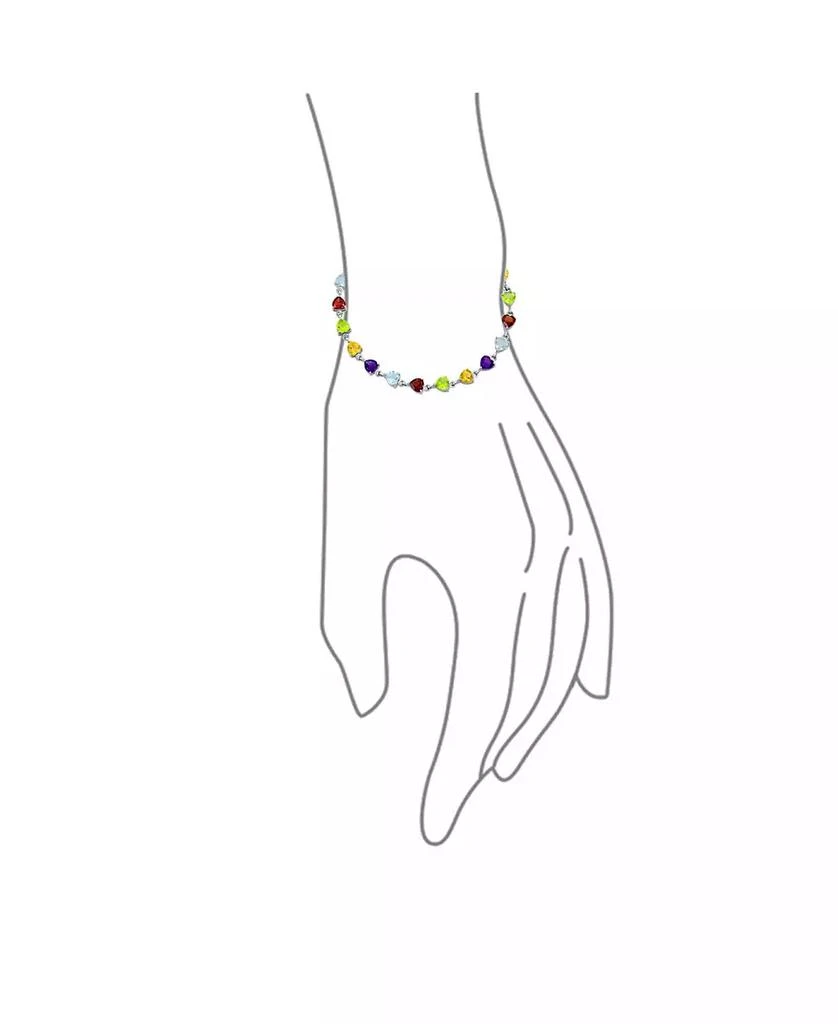 Bling Jewelry Multicolor Citrine Peridot Garnet Aquamarine Amethyst Heart Shape Tennis Bracelet Sterling Silver 7 Inch 2