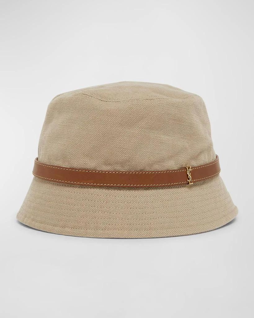 Yves Saint Laurent Canvas Bucket Hat With a YSL Leather Band 1