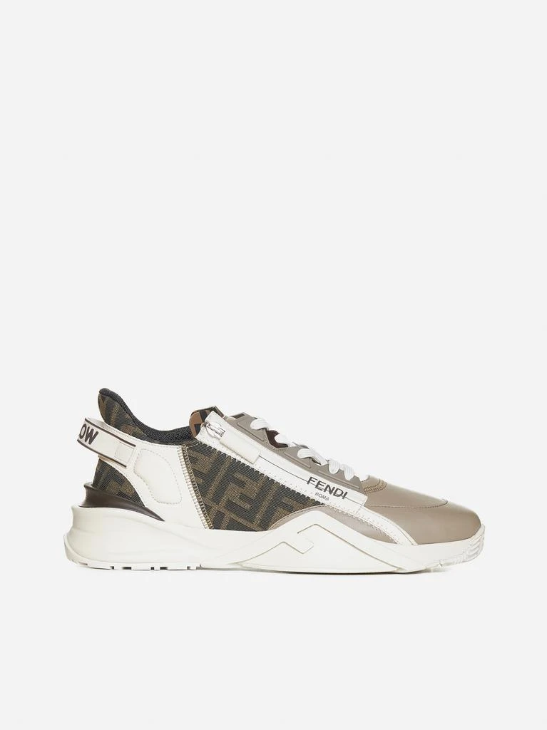 FENDI Fendi Flow leather and FF fabric sneakers 1