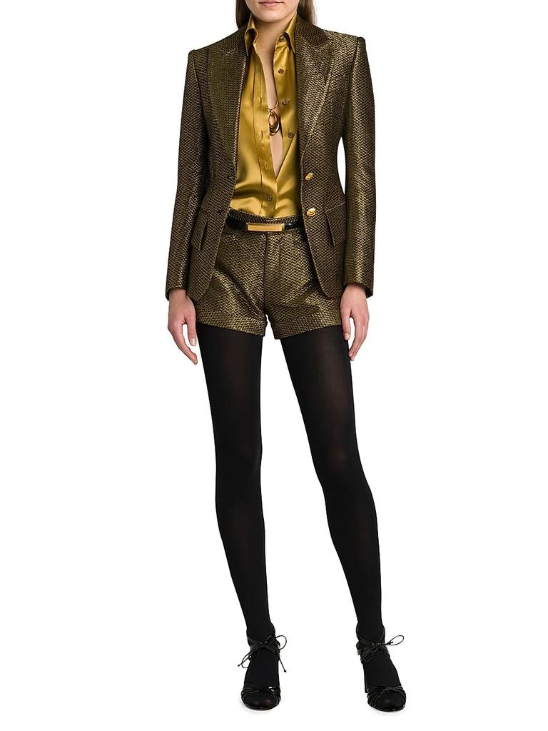 Tom Ford Metallic Silk-Blend Boucle Single-Breasted Jacket 2