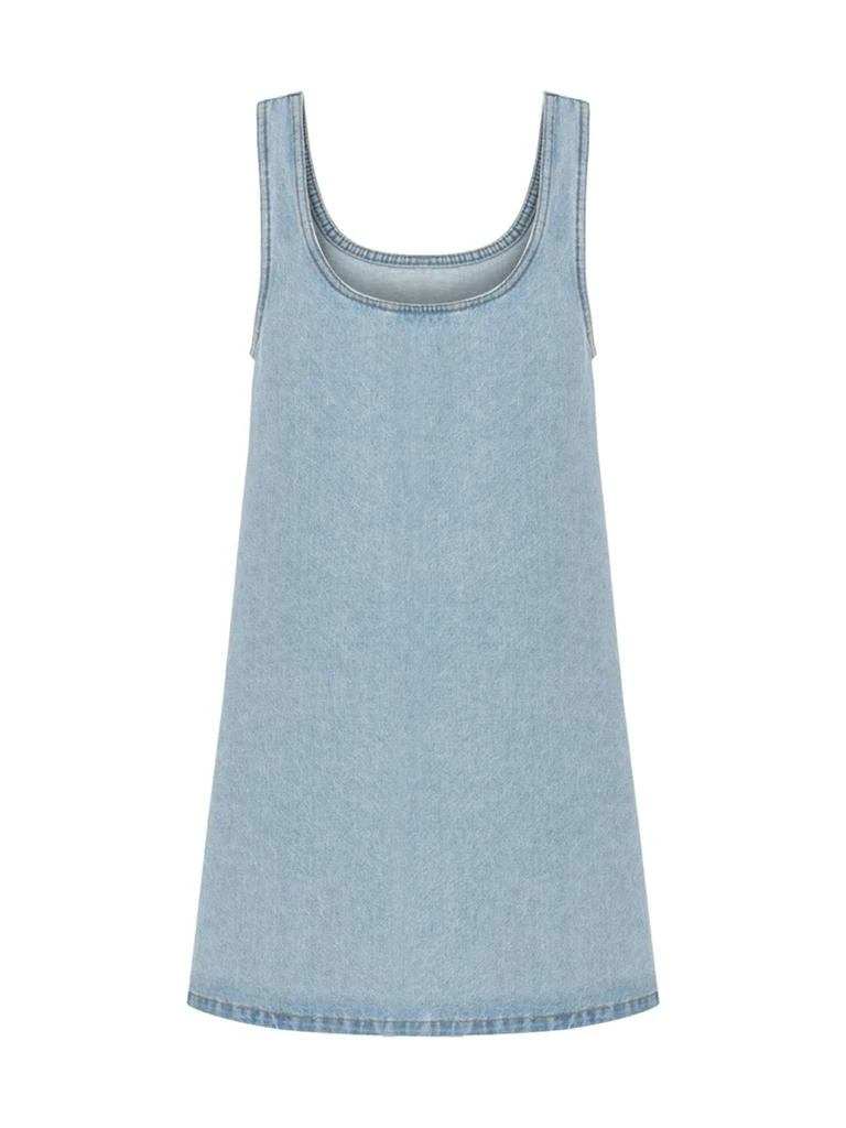 knee length dresses for ladies Karla Scoop Neck Denim Mini Dress in medium wash